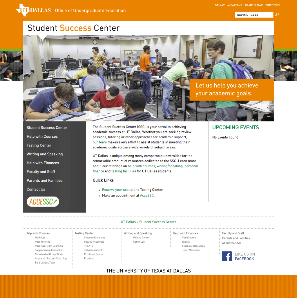 Student Success Center Website&nbsp;Redesign