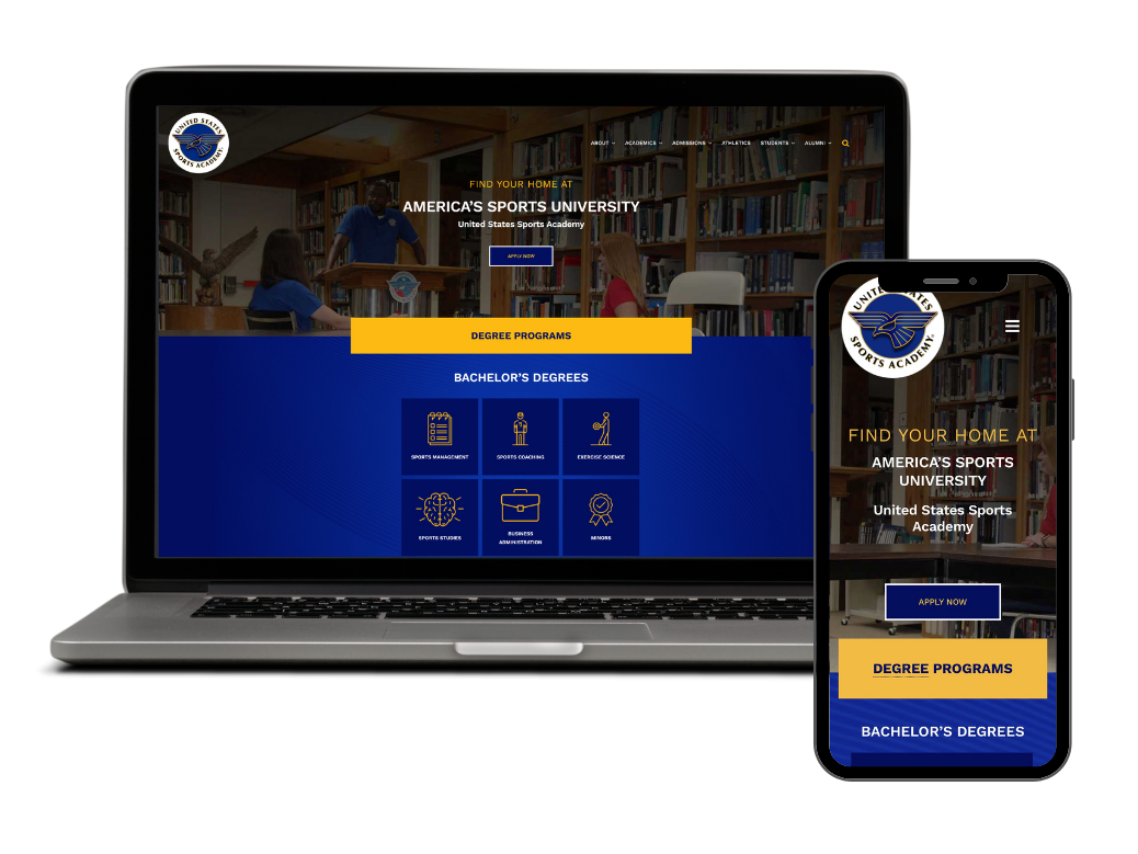 Redesigned USSA website on laptop and mobile devices